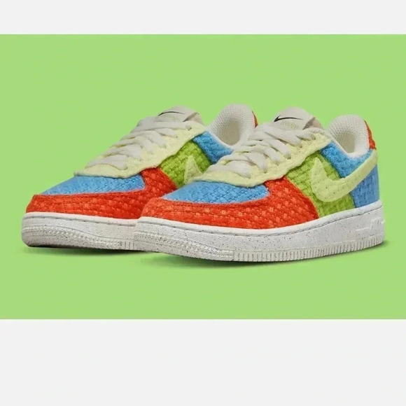 Nike Air Force‎ 1 Low Hemp Multi-color (PS) Kids 9C unisex crochet - Picture 1 of 9